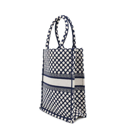 Christian Dior Navy White Canvas Handbag Canvas
