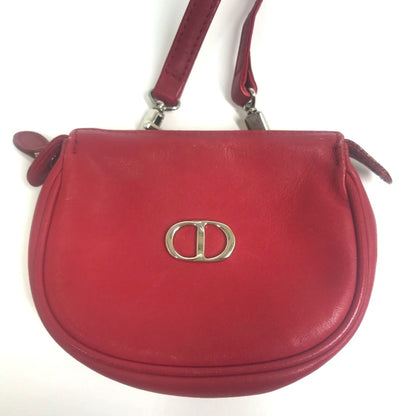 Christian Dior Red Leather Shoulder Bag Leather