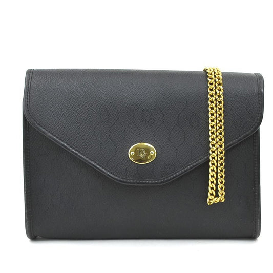 Christian Dior Black Leather Shoulder Bag Style 16