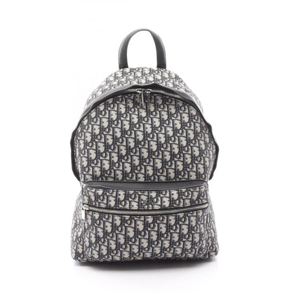 Christian Dior Beige Black Blue Canvas Leather Backpack