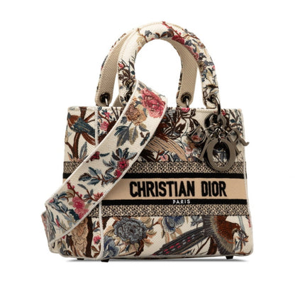 Christian Dior Multi-Color White Canvas Handbag Shoulder Bag
