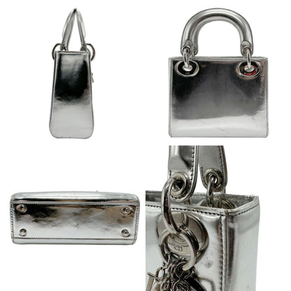Christian Dior Silver Leather Handbag Shoulder Bag Style 3