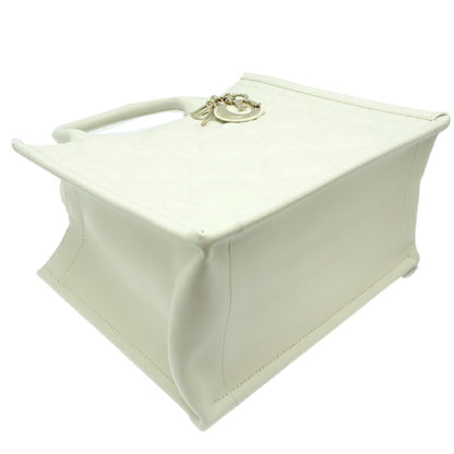 Christian Dior White Leather Tote Bag