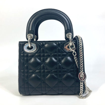 Christian Dior Lady Dior Black Leather Shoulder Bag Style 2
