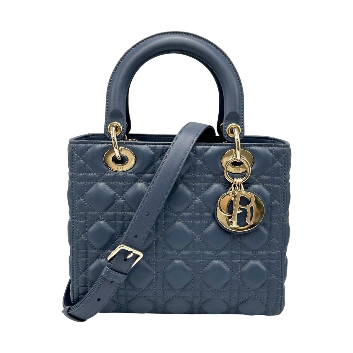 Christian Dior Blue Leather Handbag Leather