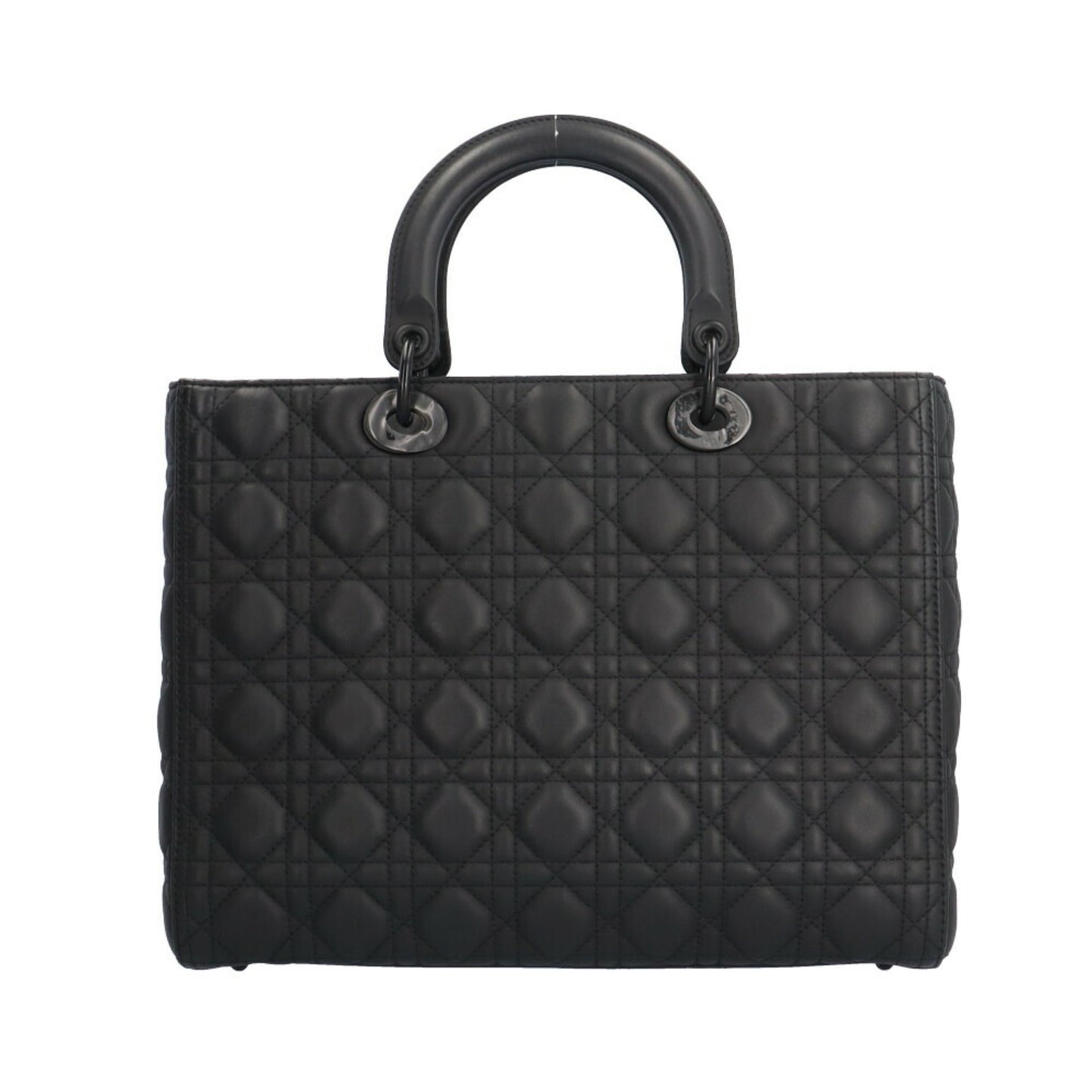 Christian Dior Lady Dior Black Leather Shoulder Bag Leather