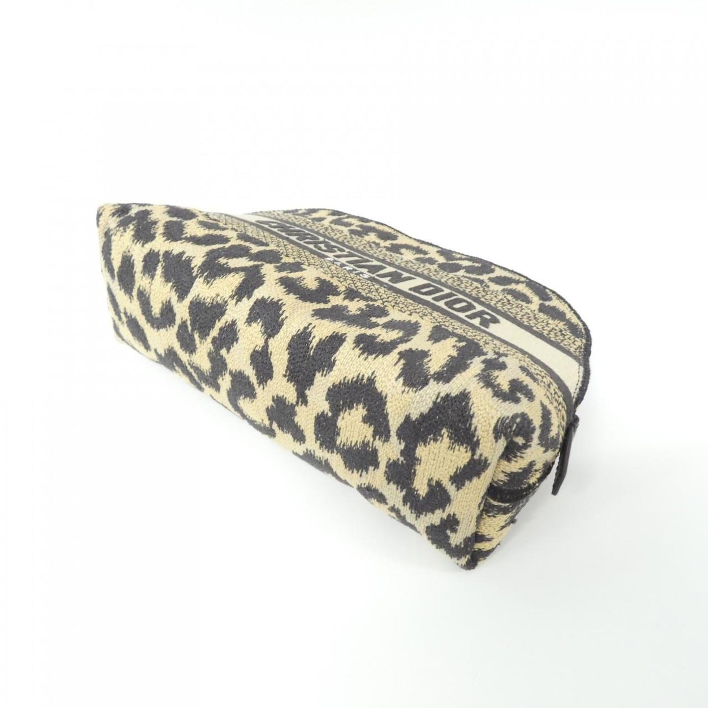 Christian Dior Beige Black Canvas Pouch