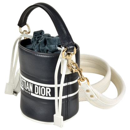 Christian Dior Black Leather Handbag Shoulder Bag Leather