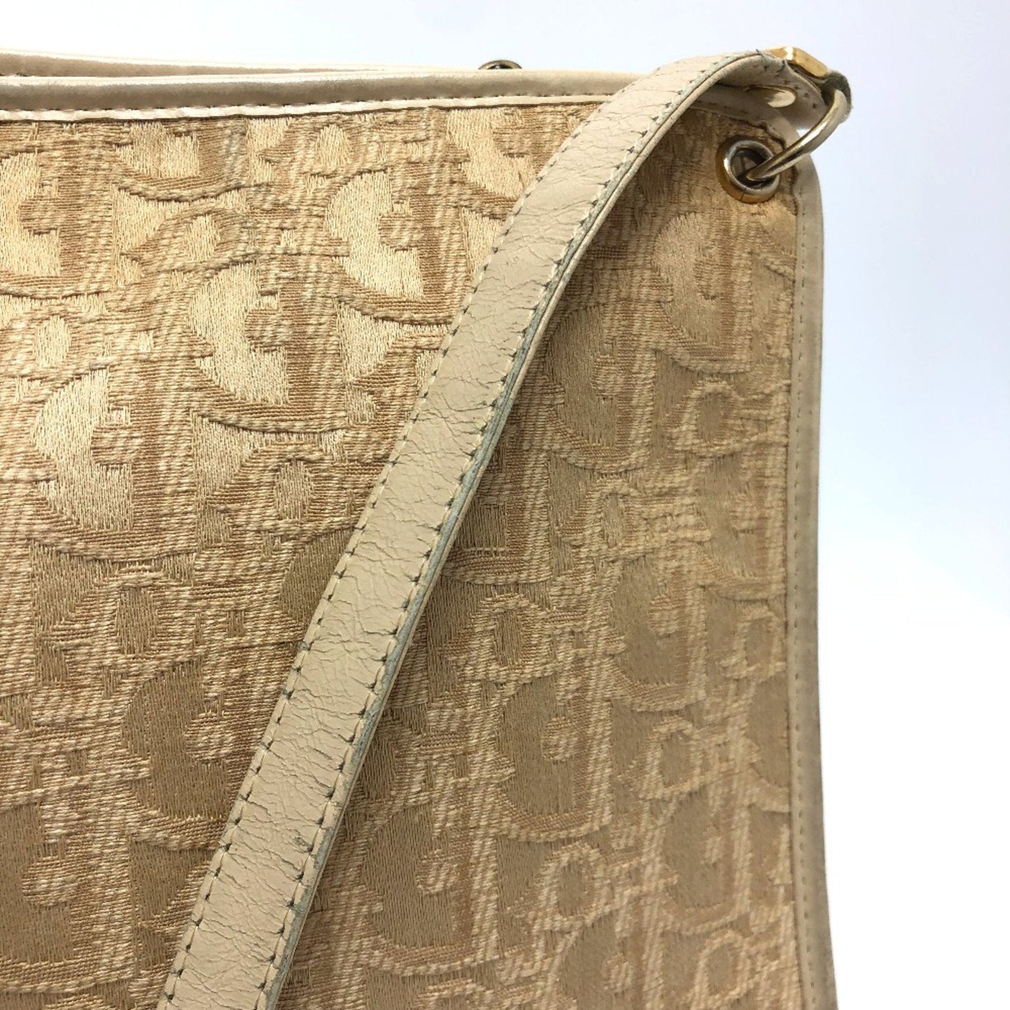 Christian Dior Beige Cloth Shoulder Bag