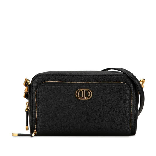 Christian Dior Black Leather Shoulder Bag Style 46