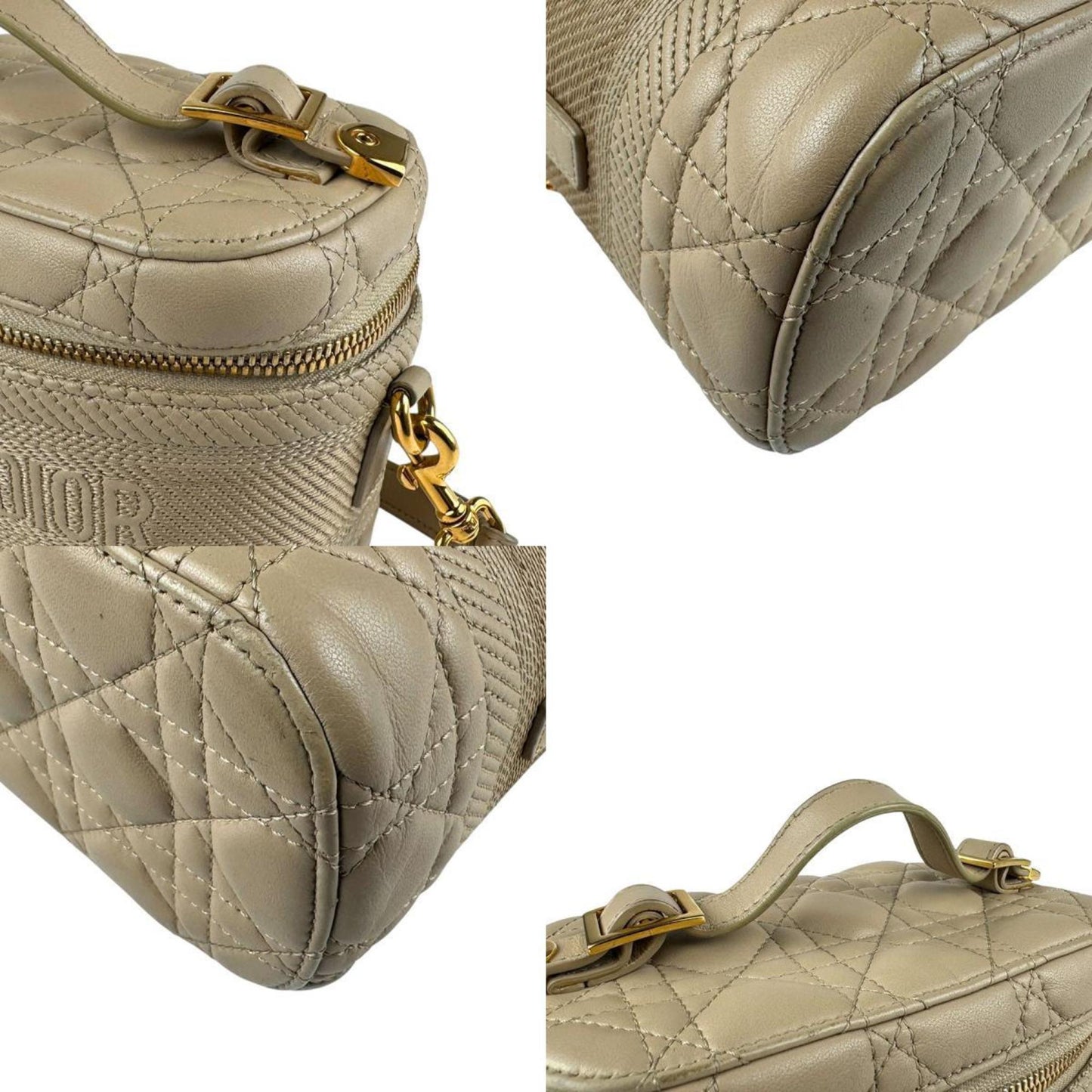 Christian Dior Beige Leather Handbag Shoulder Bag Leather