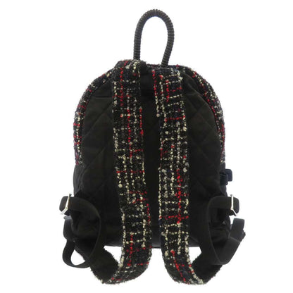 Chanel Backpack Matelasse Coco Mark Nylon Tweed A91964 Black