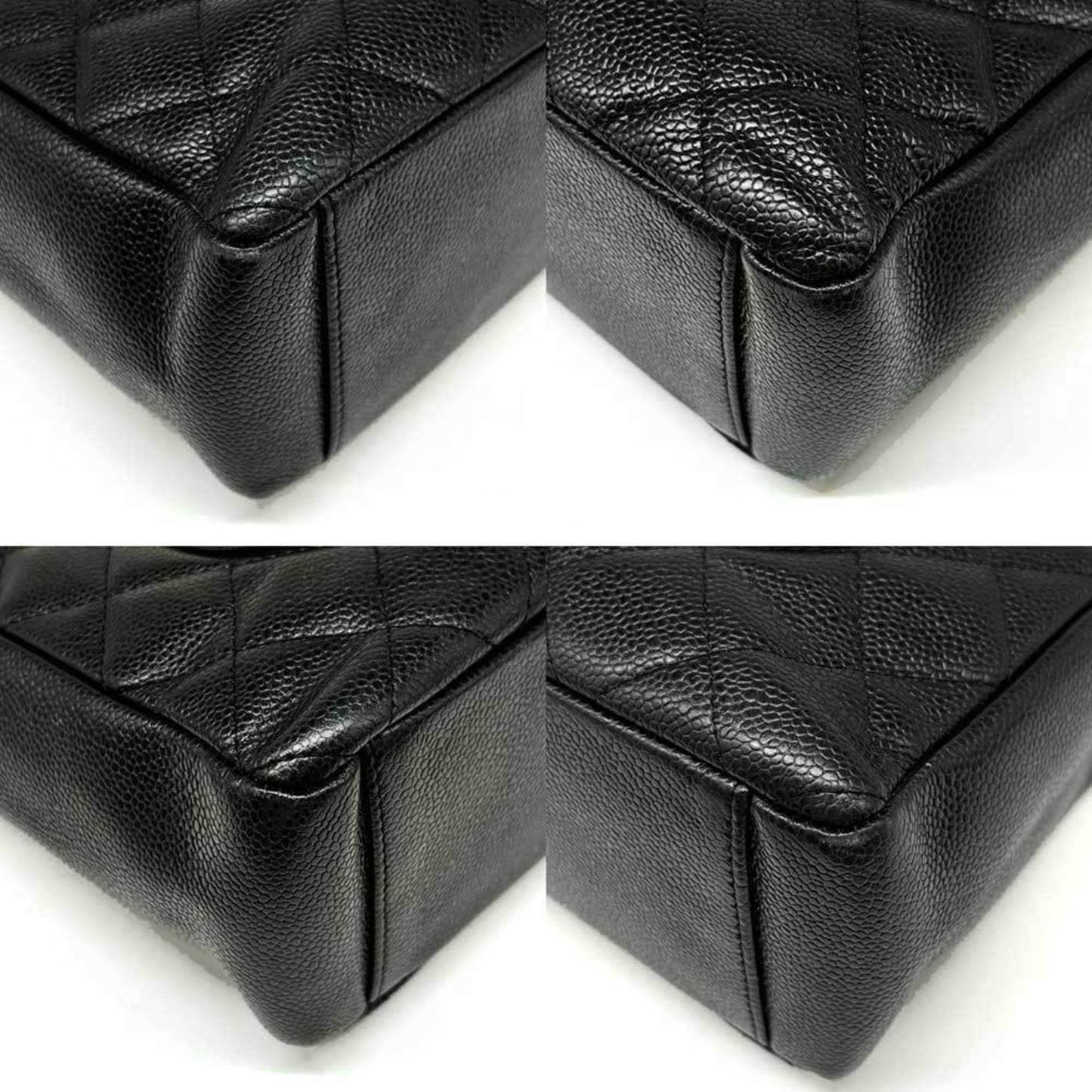 Chanel Bag Caviar Skin Chain Shoulder PST Tote Leather Black