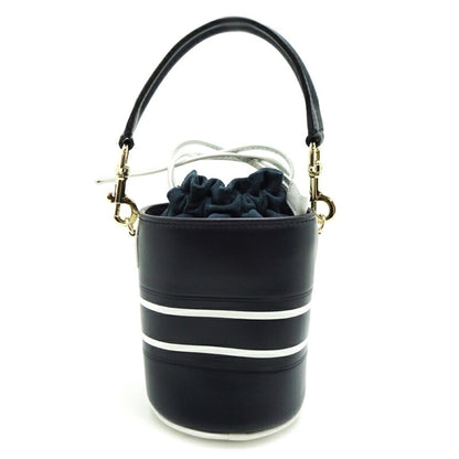 Christian Dior Navy White Leather Shoulder Bag Style 3