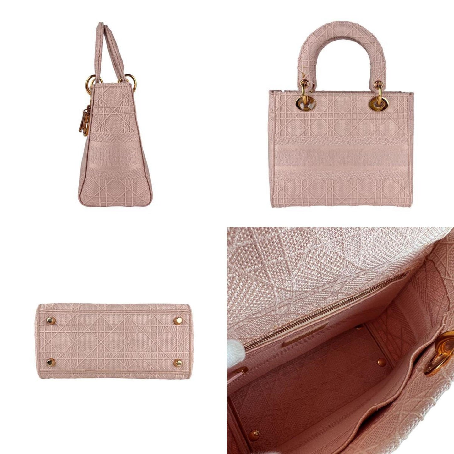 Christian Dior Pink Canvas Handbag Shoulder Bag