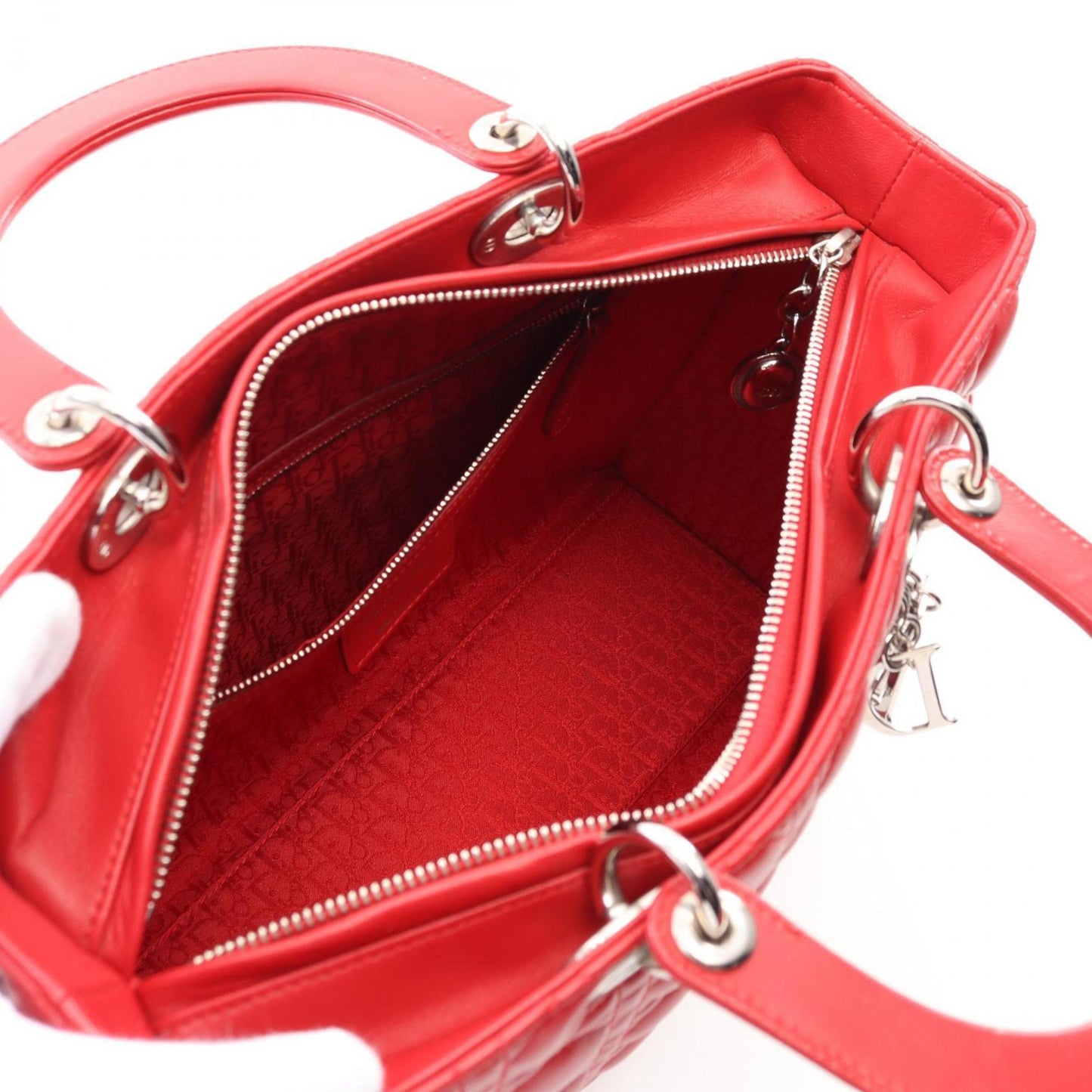 Christian Dior Red Color Leather Handbag Leather