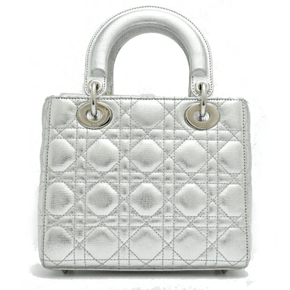 Christian Dior Silver Leather Handbag