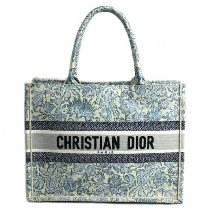 Christian Dior Blue Multi-Color Canvas Tote Bag