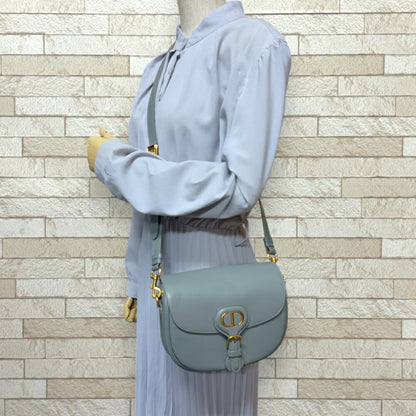 Christian Dior Gray Leather Shoulder Bag Style 7