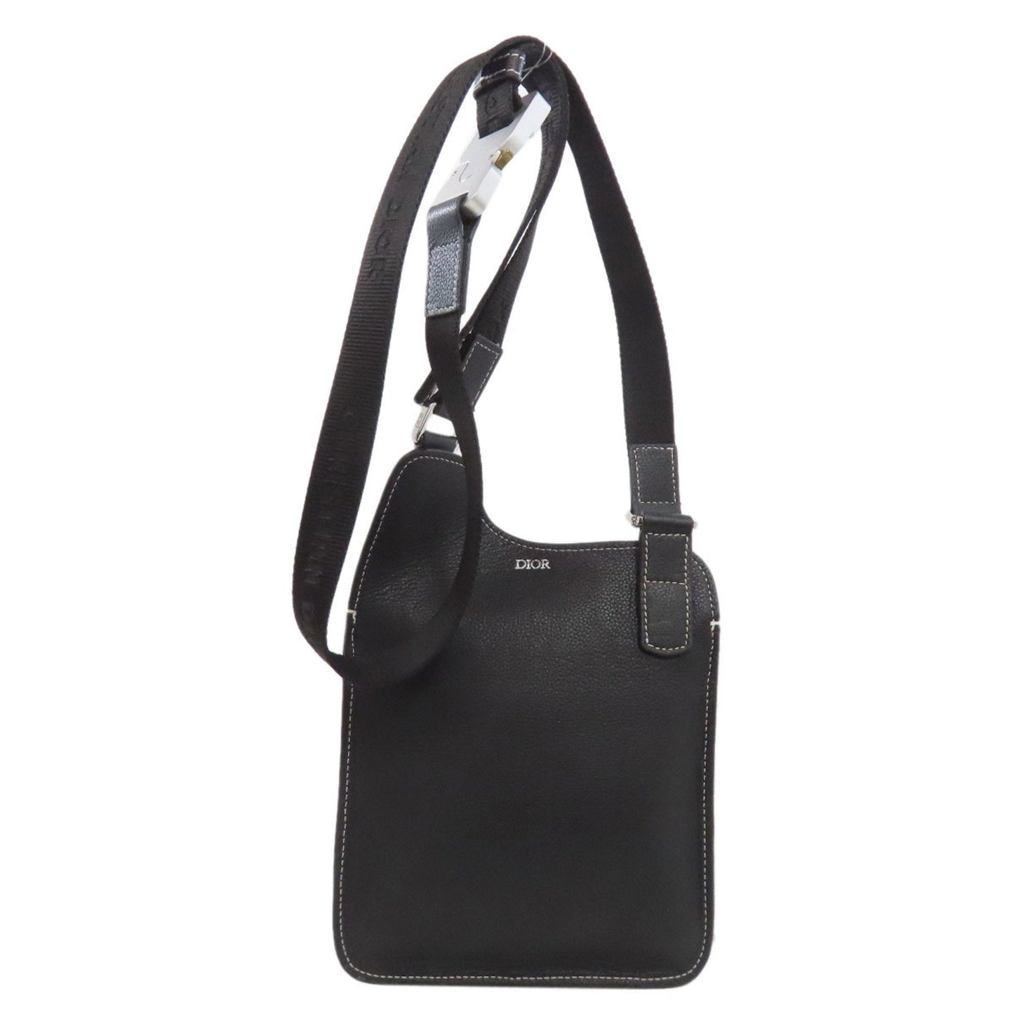 Christian Dior Black Leather Shoulder Bag Style 35