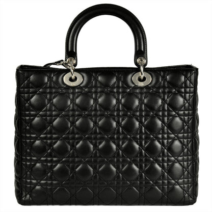 Christian Dior Lady Dior Black Leather Handbag Style 2