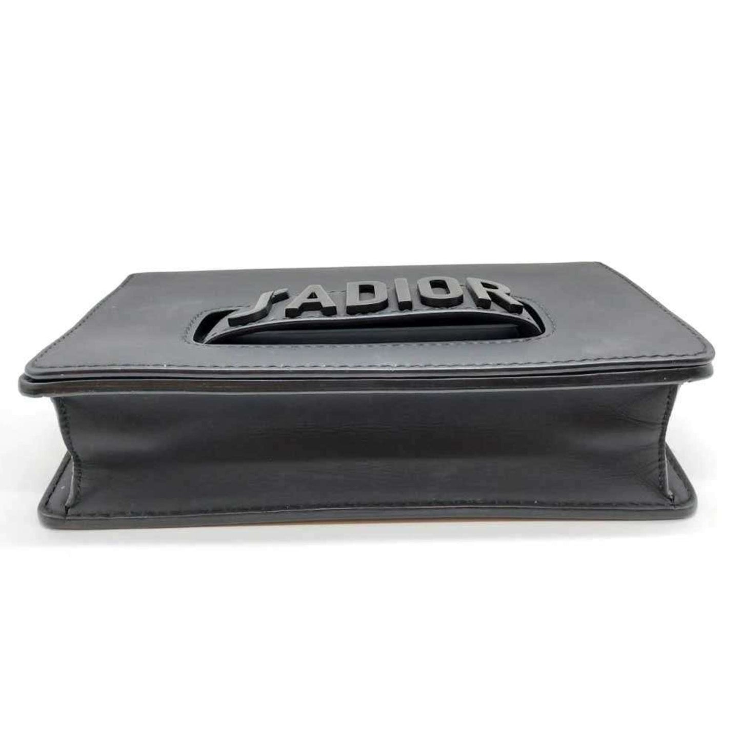 Christian Dior Black Leather Shoulder Bag Style 12