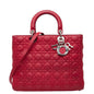 Christian Dior Lady Dior Red Color Leather Handbag Shoulder Bag Style 3