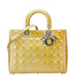 Christian Dior Lady Dior Yellow Patent Leather Handbag Shoulder Bag