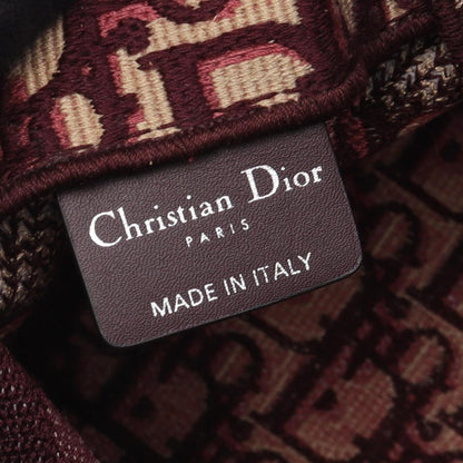 Christian Dior Beige Bordeaux Canvas Leather Shoulder Bag