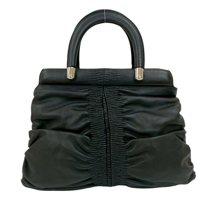 Christian Dior Black Leather Handbag Tote Bag Style 9