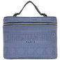 Christian Dior Light Blue Canvas Handbag Vanity Bag