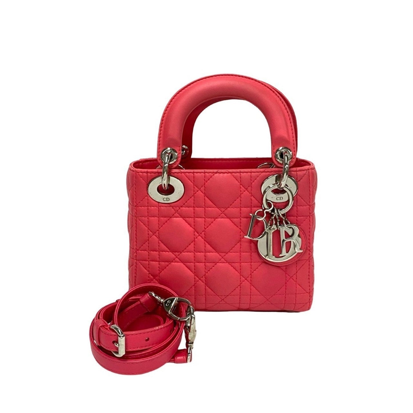 Christian Dior Pink Leather Handbag Shoulder Bag Style 5