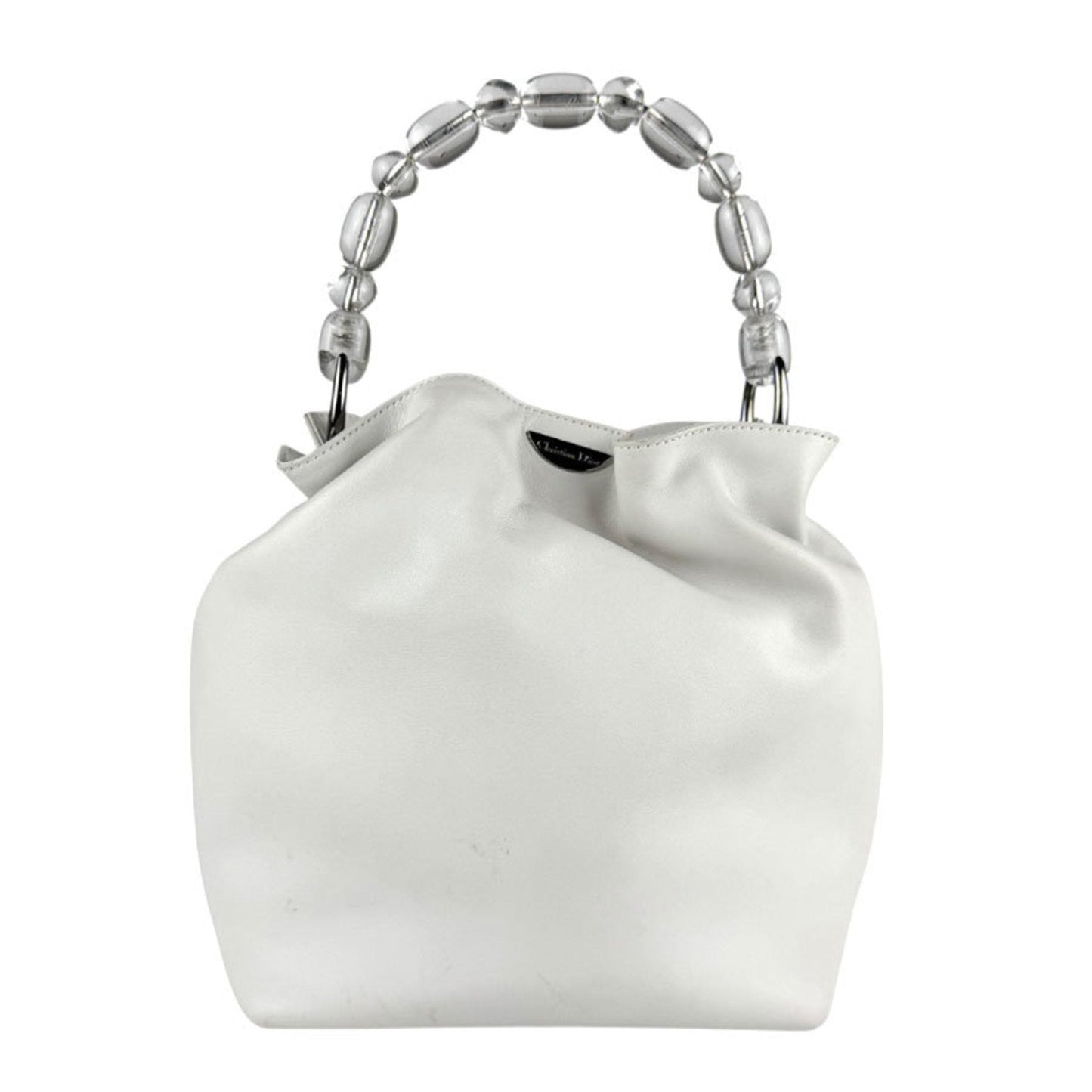 Christian Dior White Leather Handbag