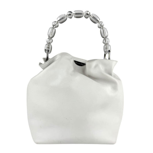 Christian Dior White Leather Handbag