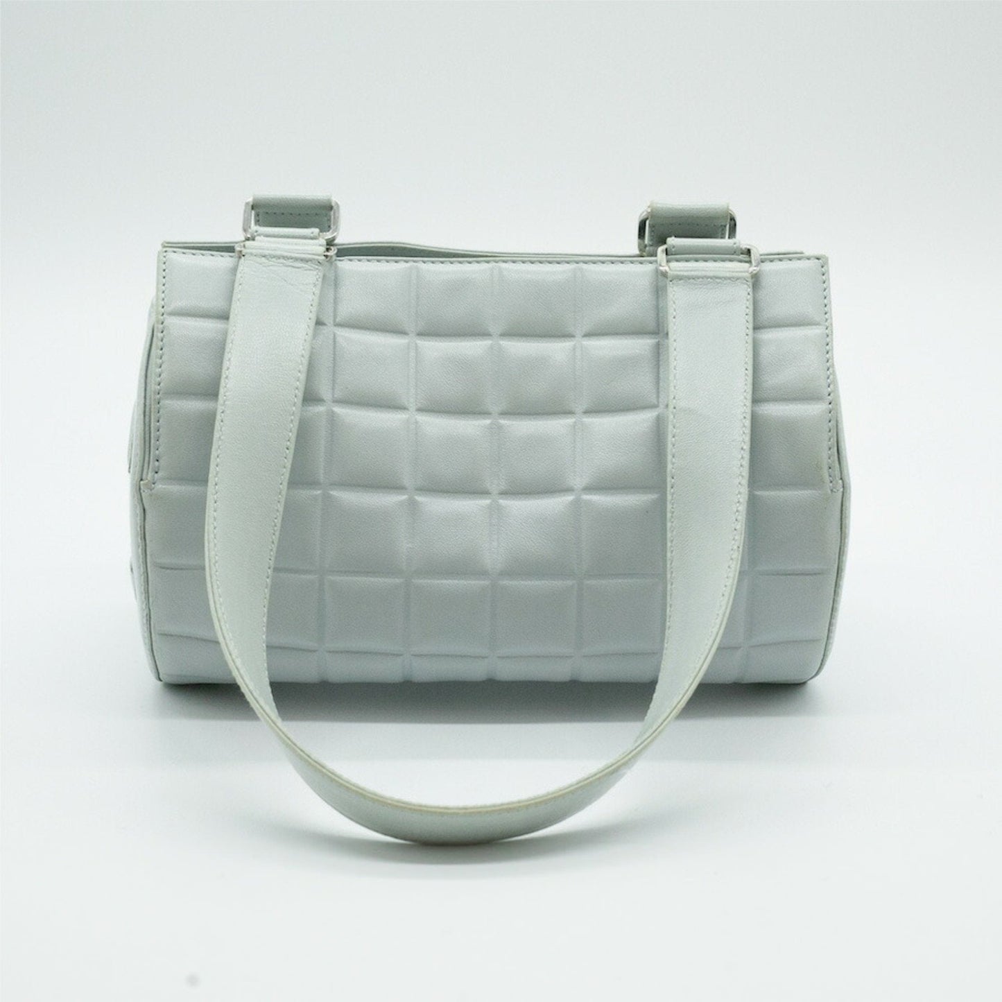 Chanel Leather Blue Silver Handbag