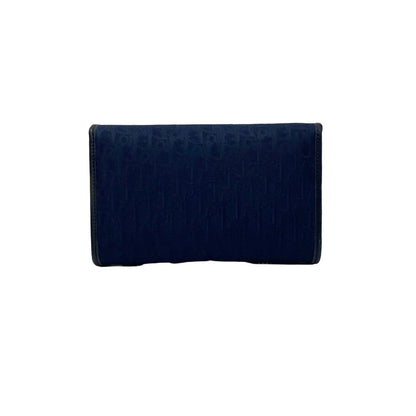 Christian Dior Navy Leather Canvas Shoulder Bag Style 2