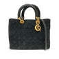 Christian Dior Black Leather Suede Handbag Shoulder Bag