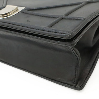 Christian Dior Black Leather Clutch Bag Shoulder Bag