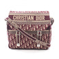 Christian Dior Beige Bordeaux Canvas Leather Shoulder Bag