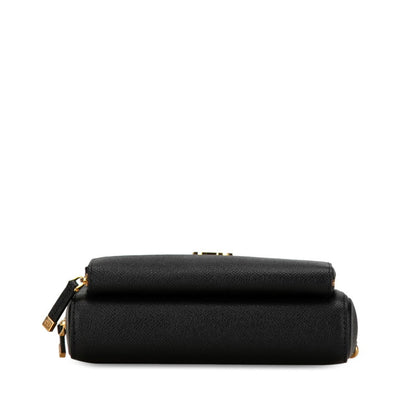 Christian Dior Black Leather Shoulder Bag Style 46