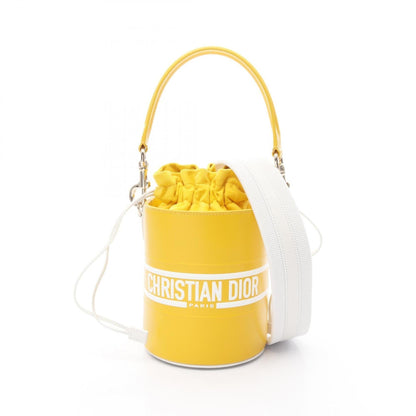 Christian Dior White Yellow Leather Handbag