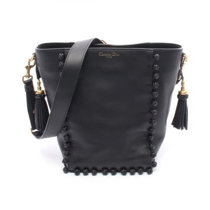 Christian Dior Black Leather Shoulder Bag Style 13