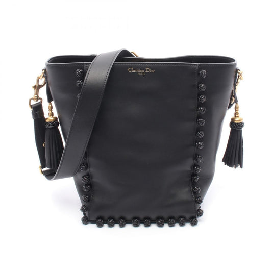Christian Dior Black Leather Shoulder Bag Style 13