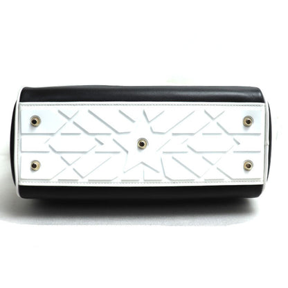Christian Dior Black White Leather Shoulder Bag