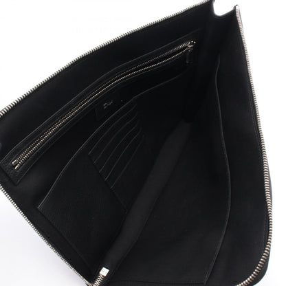 Christian Dior Black Leather Clutch Bag Leather