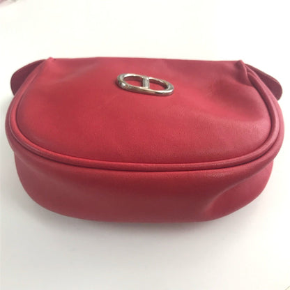 Christian Dior Red Leather Shoulder Bag Leather