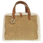 Christian Dior Brown White Leather Leather Handbag