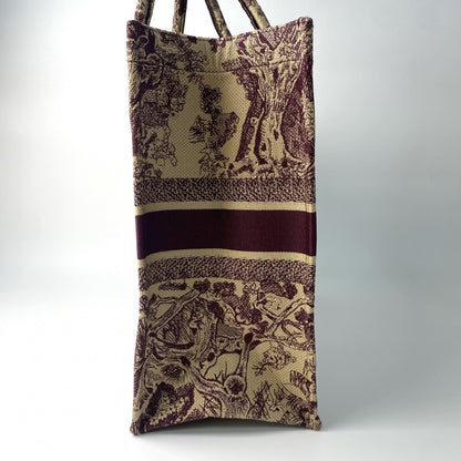 Christian Dior Bordeaux Brown Red Color Canvas Tote Bag