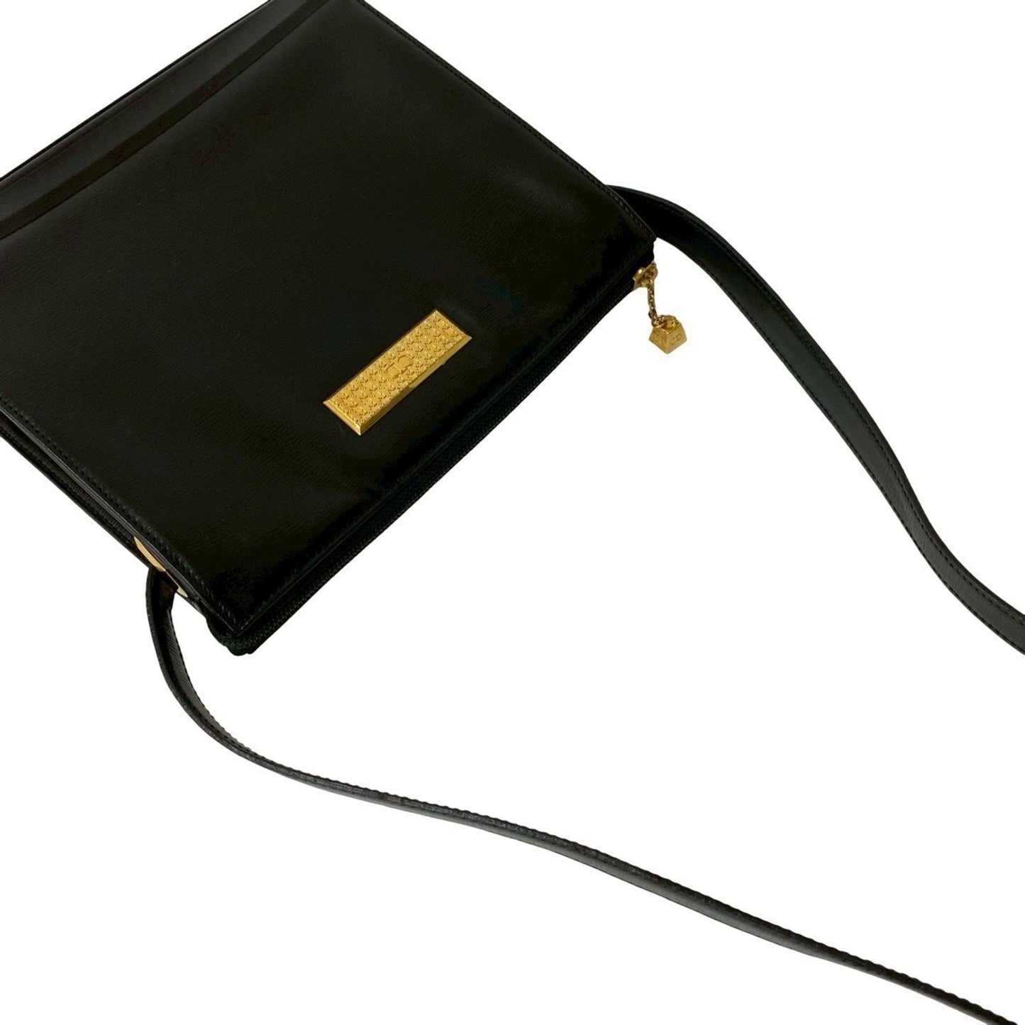 Christian Dior Black Leather Pochette Shoulder Bag Style 5