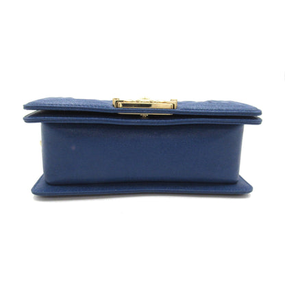 Chanel Boy Chanel ChainShoulder Blue Caviar Skin (Grained Calf) A676851